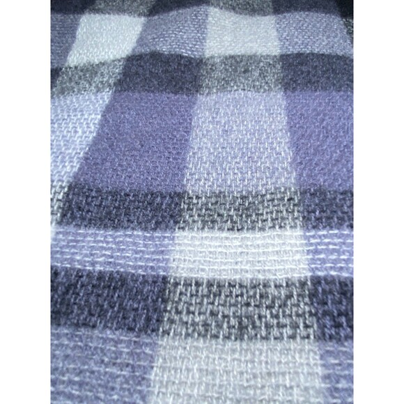 Banana Republic Cashmere Blend Blanket Wrap Purple Plaid One Size Soft Cozy - Picture 3 of 12